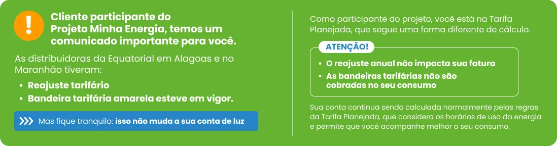 Cliente participante do projeto Minha energia